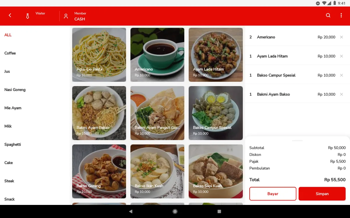 Ordering with tax built in